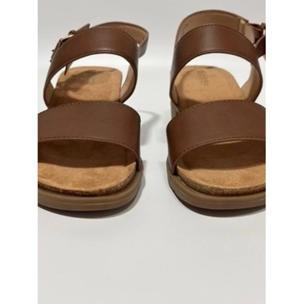 Flexi Step Nolan Brown Faux Leather Ankle Strap Sandal‎ Women's Size 7M Comfort - Picture 3 of 9